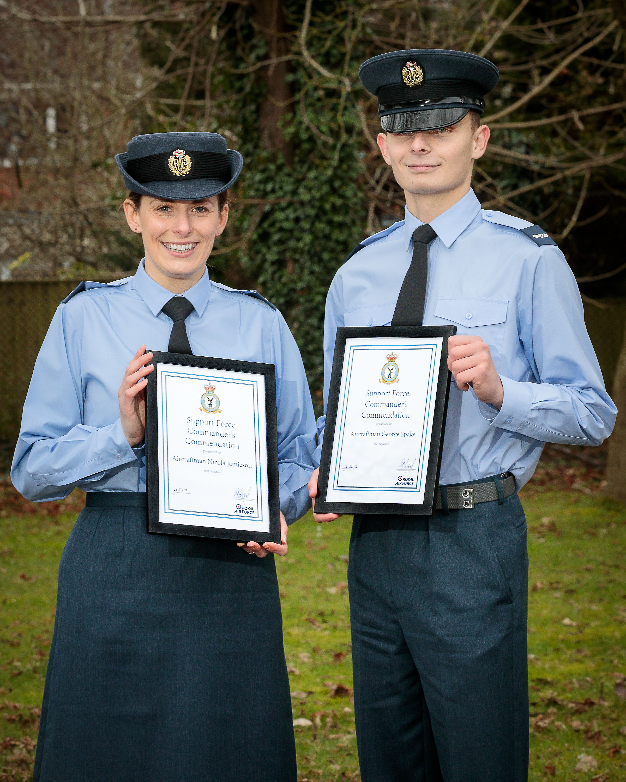 Aircraftman Jamieson and Aircraftman Spake were awarded the Support Force Commander commendation